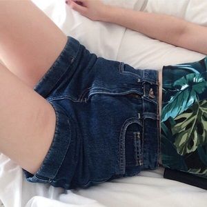 American Apparel high waisted denim shorts